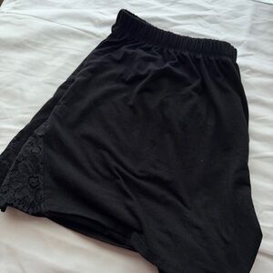 Black Old Navy Ultralite Lace-Trim pajama shorts